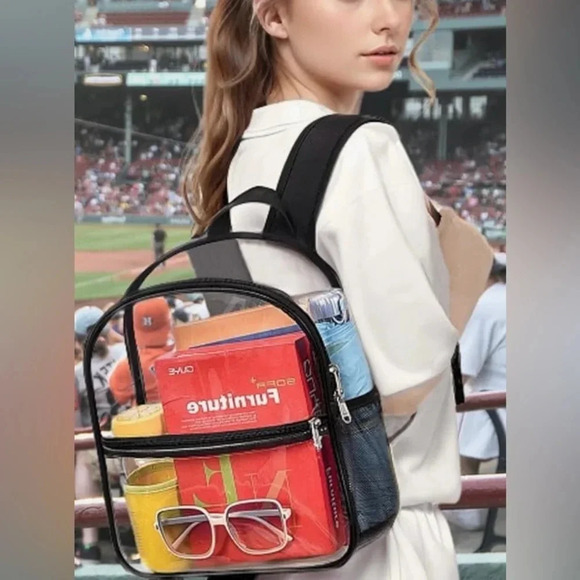 NEW Clear Backpack Stadium Approved 12×10.5x6” with Reinforced and Wider Bottom - Picture 6 of 12